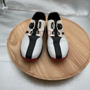 Adidas Powerband Boa Boost Golf Shoes White Black Red Spiked Q44955 Mens 8.5